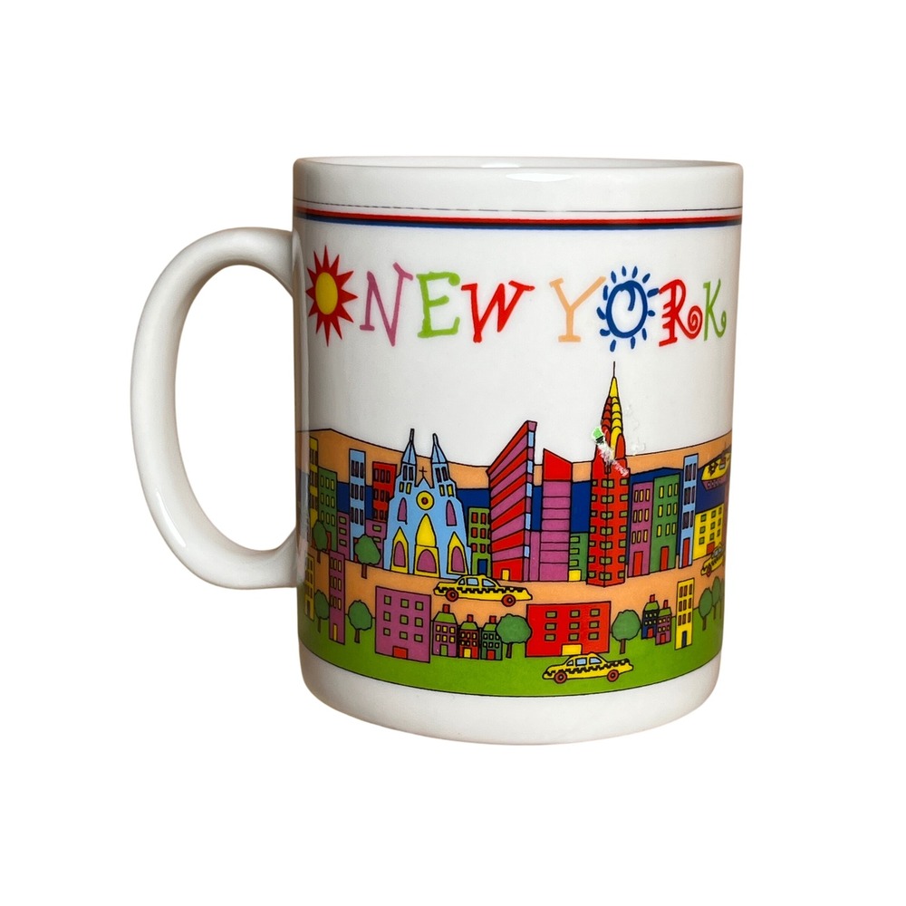 City Merchandise New York Skyline Coffee Mug Retro Colorful Pop Art Souvenir